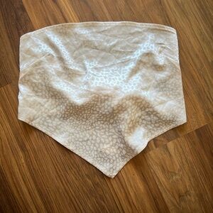 Cream Patterned Bandana Tie Top
